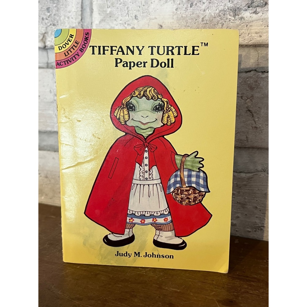 Vintage 1990's Dover Little Activity Book Tiffany Turtle Paper Doll‎
